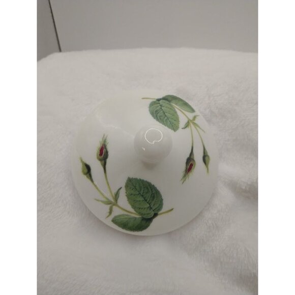 2006 Roy Kirkman Redoute Rose Cotton Storage Jar with Lid 6" Tall - Picture 8 of 9